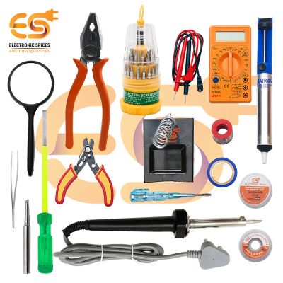 16 in 1 combo of 60 watt soldering iron starter kit for project work