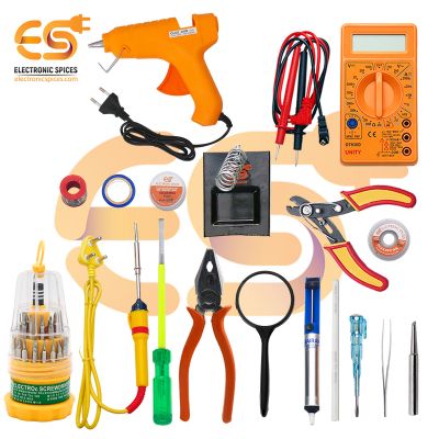 17 in 1 combo of 25 watt soldering iron starter kit for project work