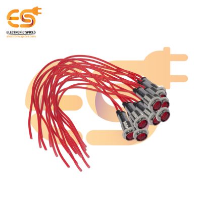 220V 6mm RED LED Indicator lights Metal Pilot Dash Lights Waterproof and Dustproof pack of 50pcs