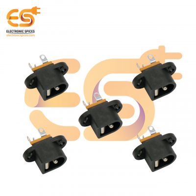 DC-016 5.5mm x 2.1mm Female jack Vertical 3 pin fixing hole power socket connector pack of 5pcs