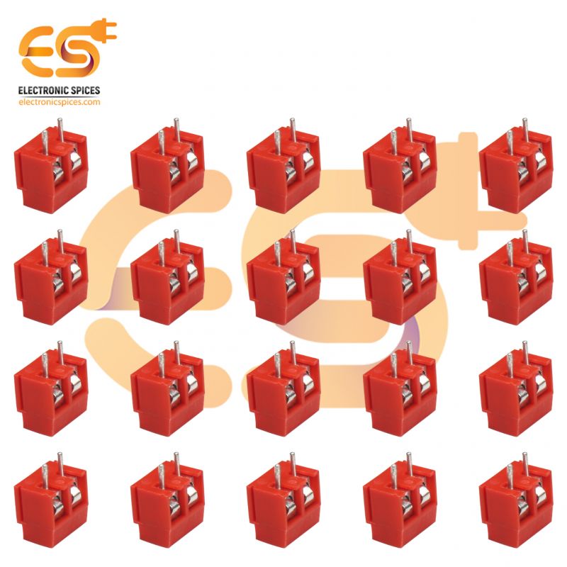 KF128-5-2P 10A 2 pin 5mm pitch Red color PCB mount terminals block connectors pack of 500pcs