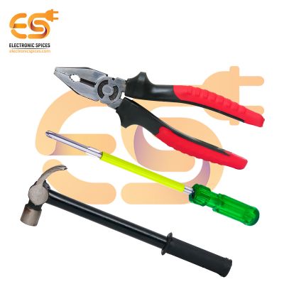 Combo of 8 Inch  Combination Plier | 175mm 2-in-1 Screwdriver & Claw Hammer