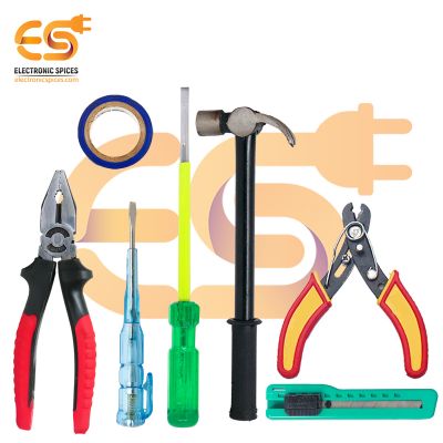 Combo of 7-in-1 Tool Kit – Plier | Screwdriver | Tester | Wire Cutter | Hammer & More
