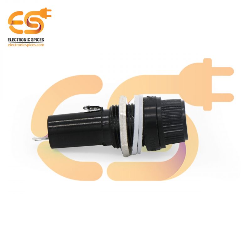 10A 250V AC 6mm x 30mm Black Electrical panel mounted screw cap cartridge fuse holders pack of 10pcs