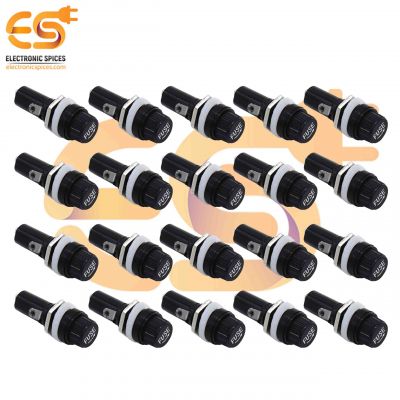 10A 250V AC 6mm x 30mm Black Electrical panel mounted screw cap cartridge fuse holders pack of 50pcs