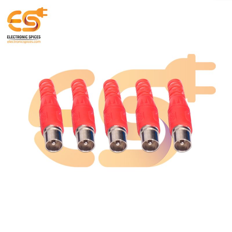 Red color RCA Male plug solder audio connector pack of 5pcs