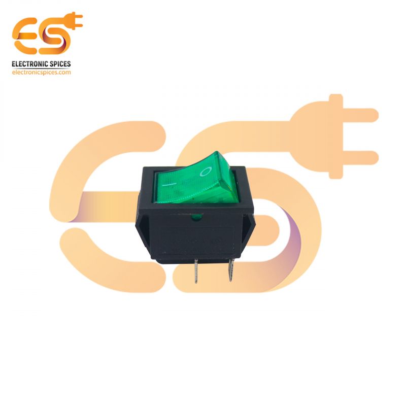 KCD4 16A 250V AC Green color 4 pin DPDT heavy duty plastic rocker switch with indicator pack of 5pcs