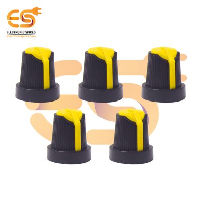 Yellow color Potentiometer knob Rotary switch cap pack of 10pcs