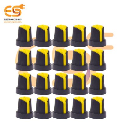 Yellow color Potentiometer knob Rotary switch caps pack of 50pcs