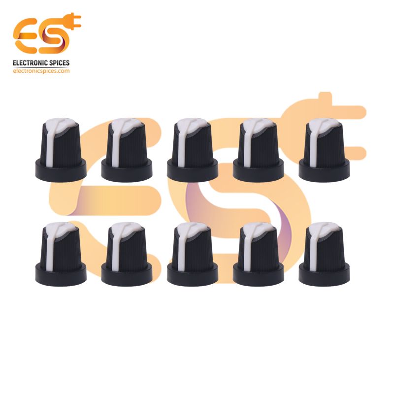 Buy White color Potentiometer knob Rotary switch caps pack of 20pcs