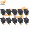 MADE IN INDIA 6A 250V AC Black color 2 pin SPST small plastic rocker switch Copper pins pack of 20pcs