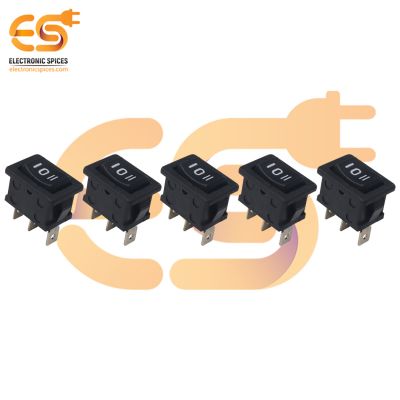MADE IN INDIA 6A 250V black color 3 pin SPCO small copper rocker switch pack of 5pcs