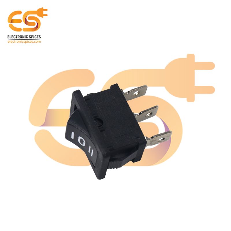 Buy MADE IN INDIA 6A 250V black color 3 pin SPCO small plastic rocker ...