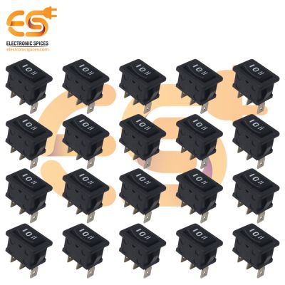 MADE IN INDIA 6A 250V black color 3 pin SPCO small copper rockers switches pack of 100pcs