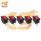 MADE IN INDIA 6A 250V red color 3 pin SPCO small copper rocker switch pack of 5pcs