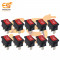MADE IN INDIA 6A 250V red color 3 pin SPCO small copper rocker switches pack of 20pcs