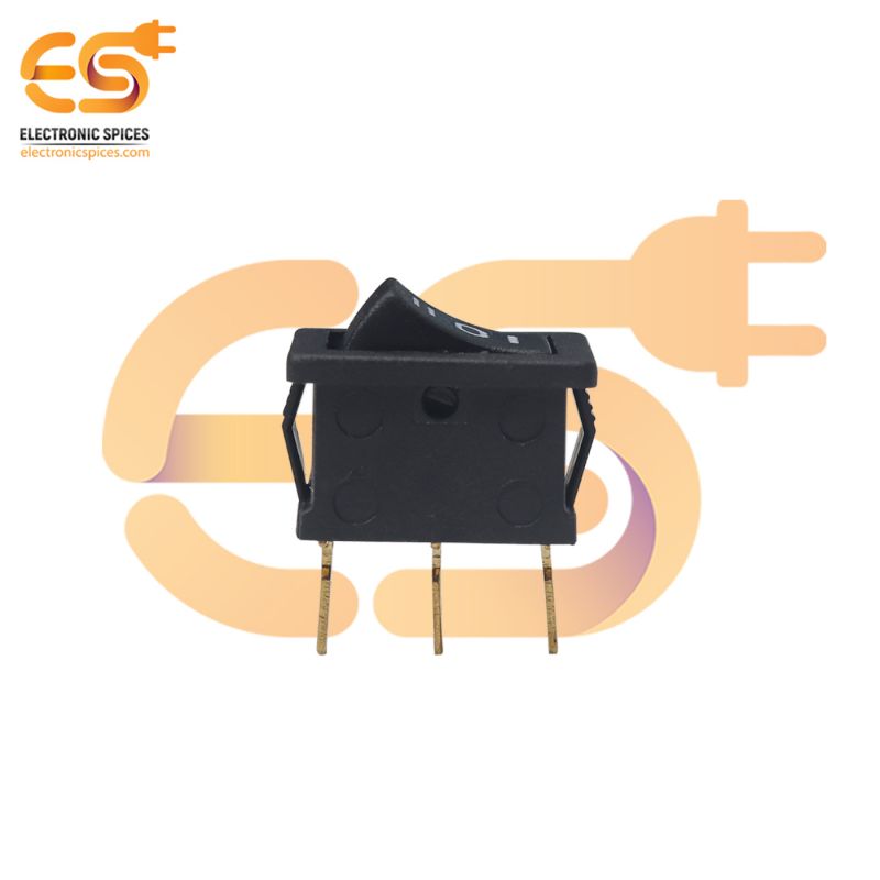 Buy MADE IN INDIA 6A 250V black color 3 pin SPCO small plastic rocker ...