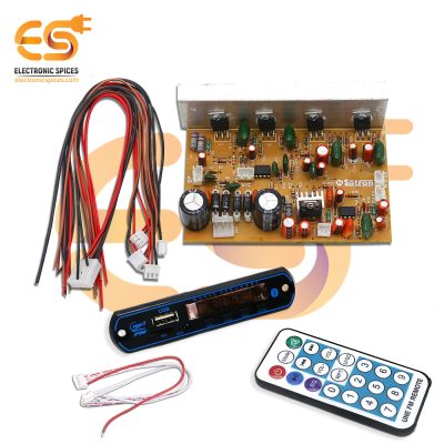 Combo of 4.1 Channel 150W Amplifier Kit with High-Low Pass Filter | Bluetooth FM | Remote Control