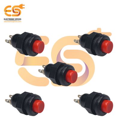 Momentary push to On Heavy duty button Red color horn switch pack of 5pcs