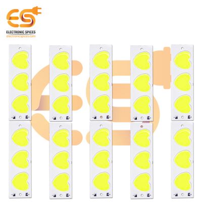 4V DC LED Heart shape High brightness LED Aluminum Yellow bead COB strip lights bulbs pack of 100pcs