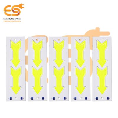 4V DC LED Arrow shape High brightness LED Aluminum Yellow bead COB strip light bulbs pack of 10pcs