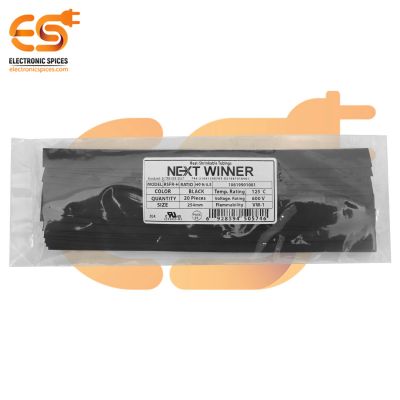 NEXTWINNER 9mm Black color polyolefin heat shrink tube 254mm long pack of 20pcs