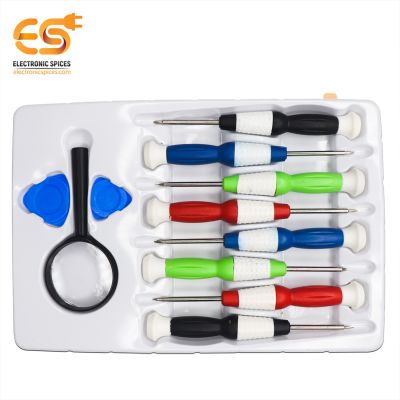 BK-8600 Philip size rotatable head screwdriver tool set multicolor with Magnifying glass