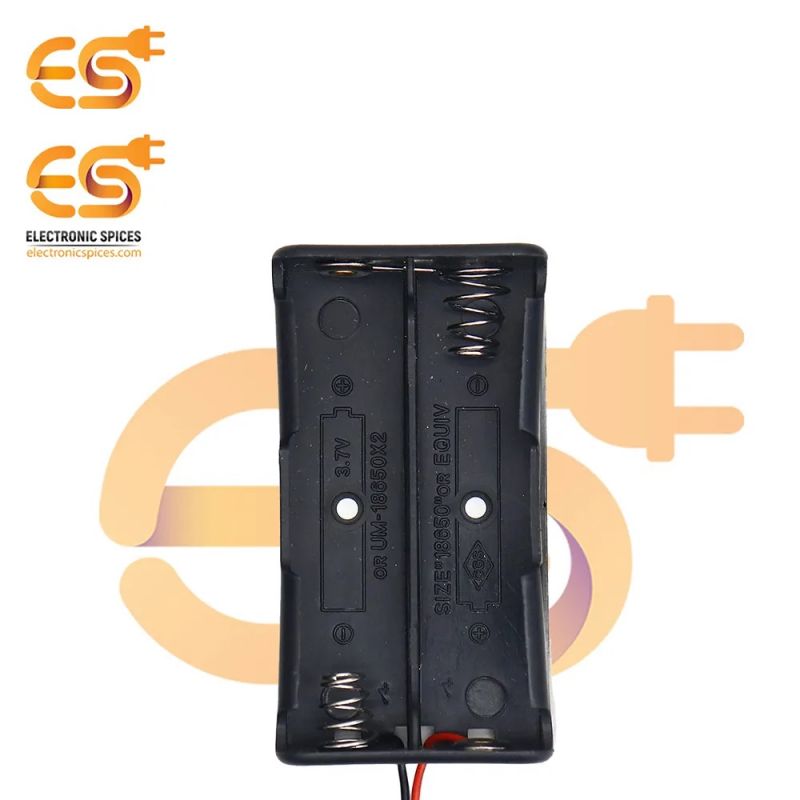 18650 3.7V 2 battery holder hard plastic case with wire pack of 10 (3.7V x 2 battery = 7.4Volt)