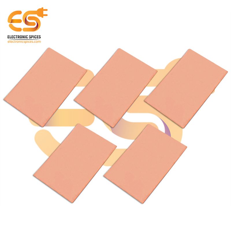 102mm x 76mm Copper clad plain printed circuit board or PCB pack of 5pcs