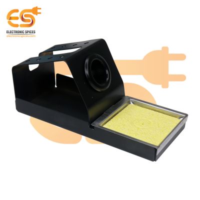 S-936 Universal Metal base soldering iron stand station with holder and sponge cleaner 6 x 3 x 2.5 inches
