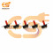 Red color 0.3A 30V SPDT 3 pin metal body panel mount plastic handle slide switch pack of 5pcs