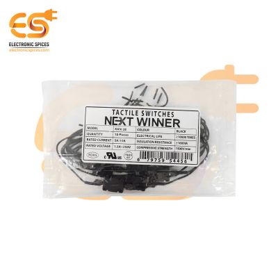 NEXTWINNER KAN-28 8mm metal plate 5A/10A 250V SPST self locking tactile switch with wire attach pack of 10pcs