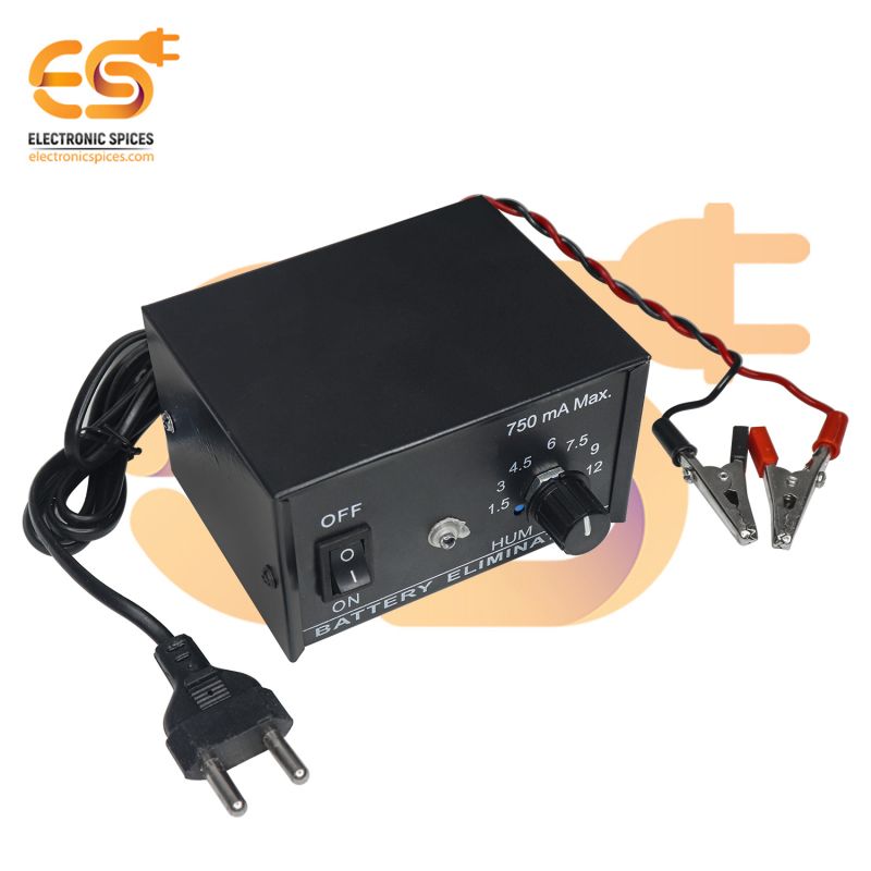 Buy Battery Eliminator 750mA 0V to 12V Regulated DC Power supply Adaptor  charger