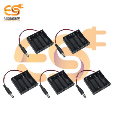 18650 3.7V 4 battery holder hard plastic case with 5.5mm pin pack of 100 (3.7V x 4 battery = 14.8Volt)