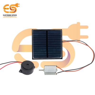 Combo of 70mm x 70mm Solar Panel with Micro Dynamo Motor and Piezoelectric Buzzer