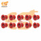DC-099 5.5mm x 2.1mm Red color Female jack 3 pin PCB Panel mount DC power connectors pack of 50pcs