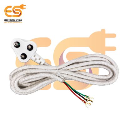 180V to 240V AC 6A 3 pin White color Power supply AC extension Electric Iron press cord power cable