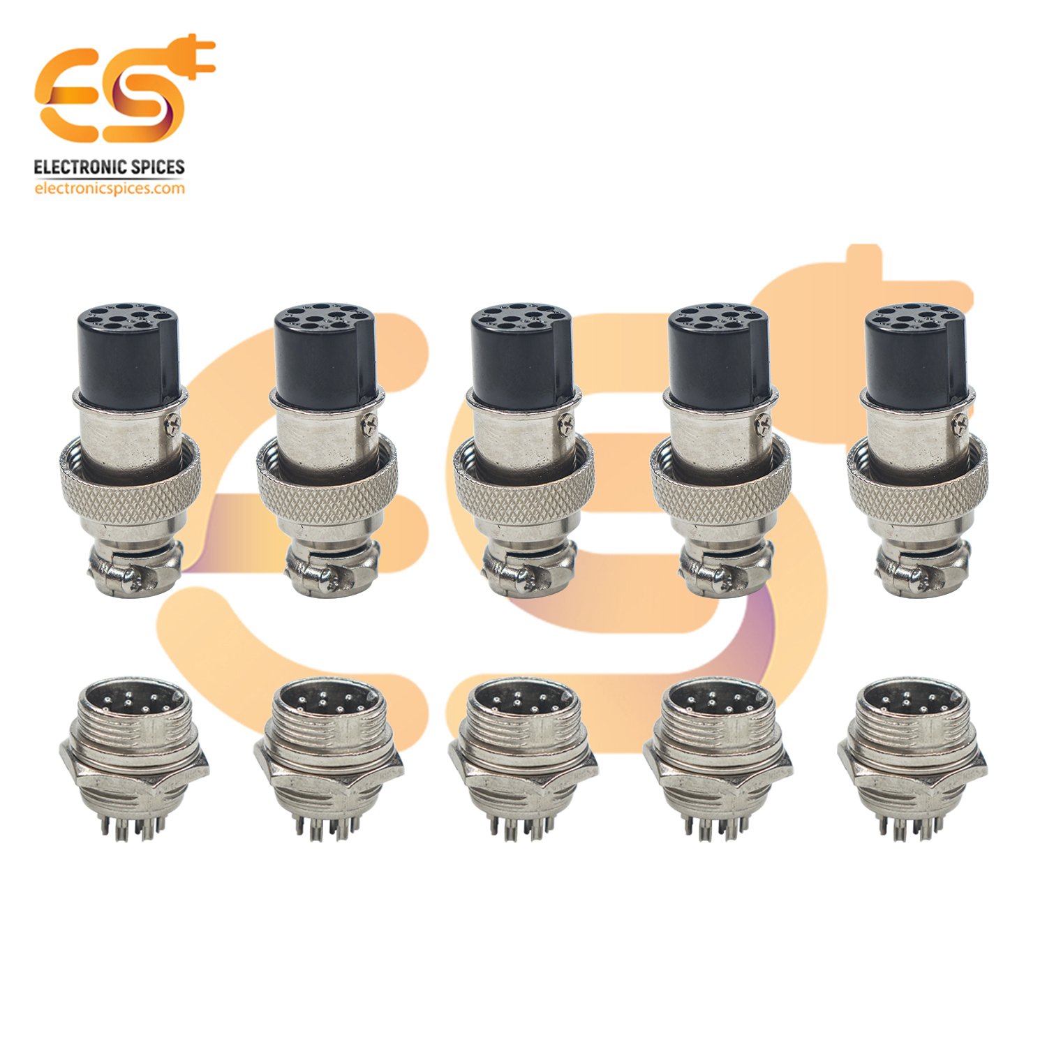 Buy Gx16 9 Pin 5a Male And Female Metal Aviation Connectors Pack Of 5 Pair