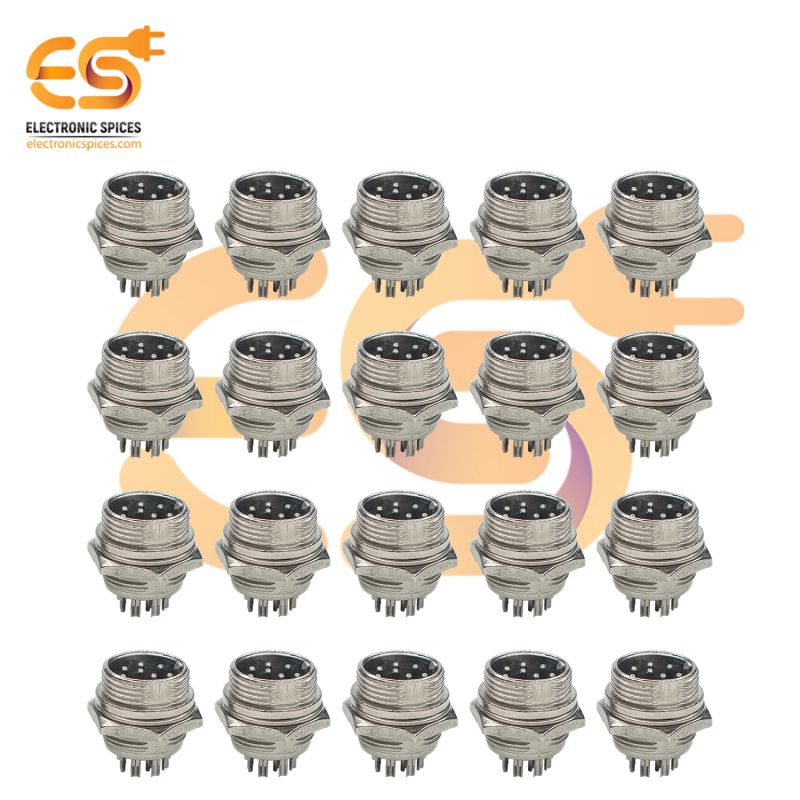 GX16 Male 9 pin 5A metal aviation connectors pack of 50pcs