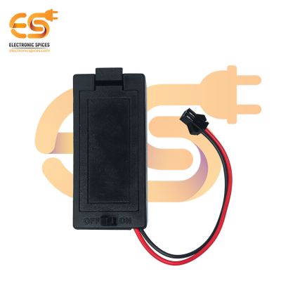 Single 9V battery holder hard plastic case with on/off switch and 2 pin SM JST connector pack of 1 (1 x 9V = 9volt)