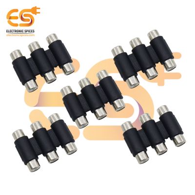 Triple RCA coupler 3 female to 3 female audio connector pack of 5pcs