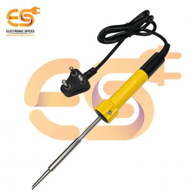 Electronic Spices 220V - 240V Heavy-Duty Soldering Iron 25w Electric Iron Tip Pencil Type Nozzle Indicator Light PVC Wire and Copper Tip (Yellow)