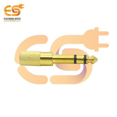 Stereo 6.35mm male to 3.5mm female Golden color audio connector pack of 2pcs
