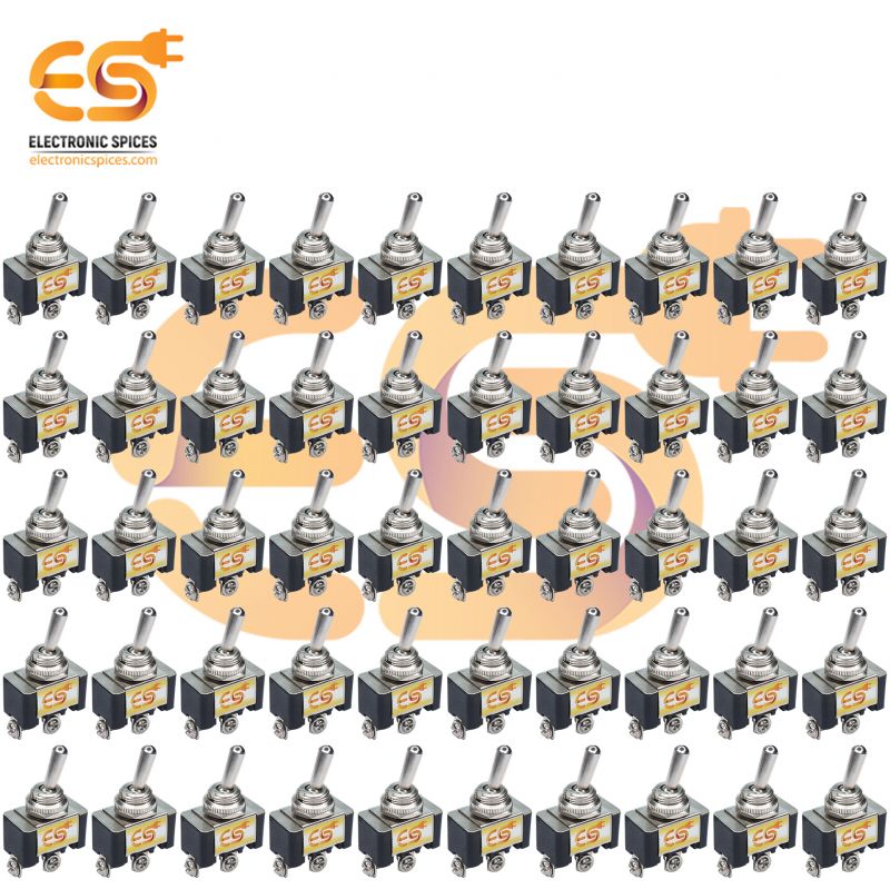 6A 250V 2-Pin Mini Toggle Switch ON/OFF (Black) - 50pcs | Electronics ...