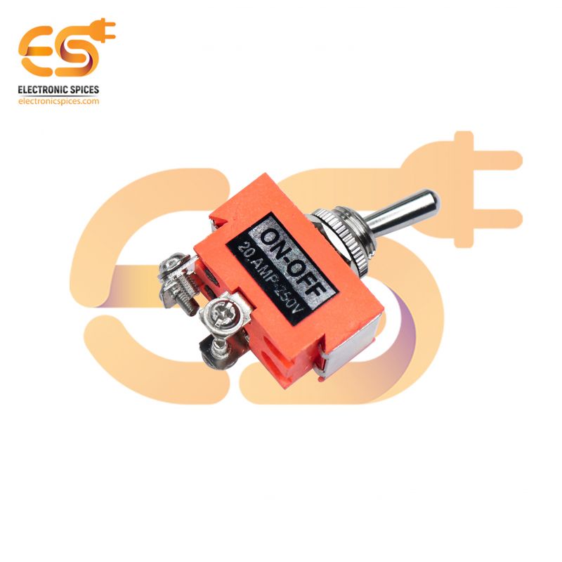 Buy 20A 250V 4-Pin Mini Toggle Switch ON/OFF (Orange) - 2pcs ...
