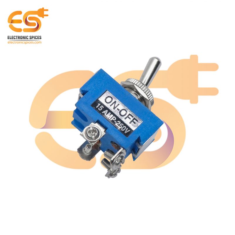 15A 250V 4-Pin Mini Toggle Switch ON/OFF (Blue) - 50pcs | Electronics ...