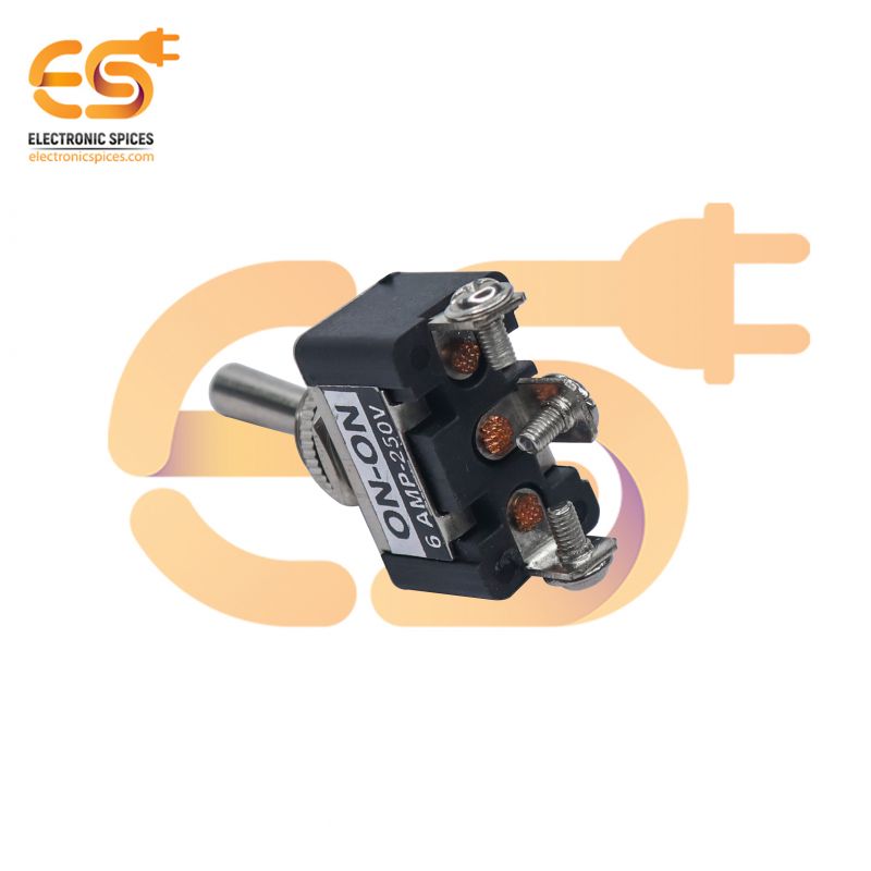 Buy 6A 250V 3-Pin Mini Toggle Switch ON/OFF (Black) - 2pcs ...