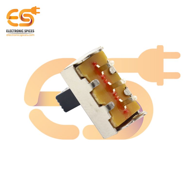 SS12F44G6 0.3A 30V SPDT 3 pin metal body panel mount plastic handle slide switch pack of 5pcs