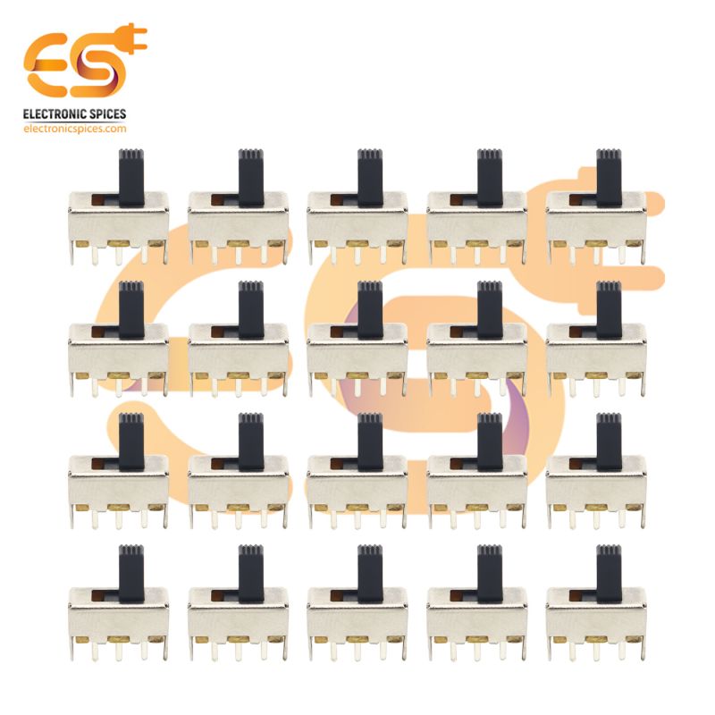 SS12F44G6 0.3A 30V SPDT 3 pin metal body panel mount plastic handles slide switches pack of 100pcs