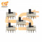 SS12F23G5 0.3A 30V SPDT 3 pin metal body panel mount plastic handle slide switch pack of 5pcs